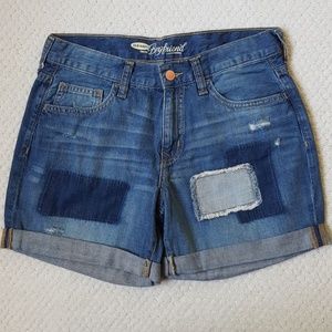 Old Navy Sarah tomboy patch denim shorts NEW